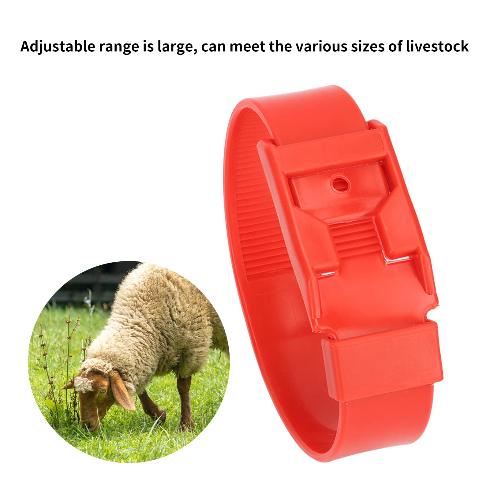 Colliers d'Identification pour Chèvres et Moutons, Bandes de Marquage de Bétail, Rouge, 36 cm, 10 Pièces, pour Petits Animaux de Ferme