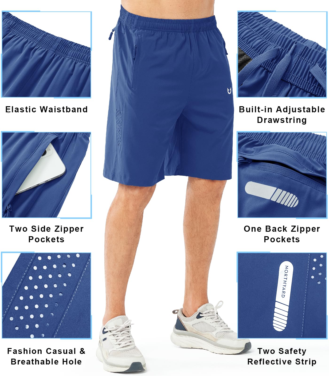 NORTHYARD Pantalones cortos deportivos para hombre, de secado rápido, pantalones cortos de entrenamiento de 7 pulgadas, 5 pulgadas, 9 pulgadas, ligeros, deportivos, gimnasio, baloncesto, senderismo