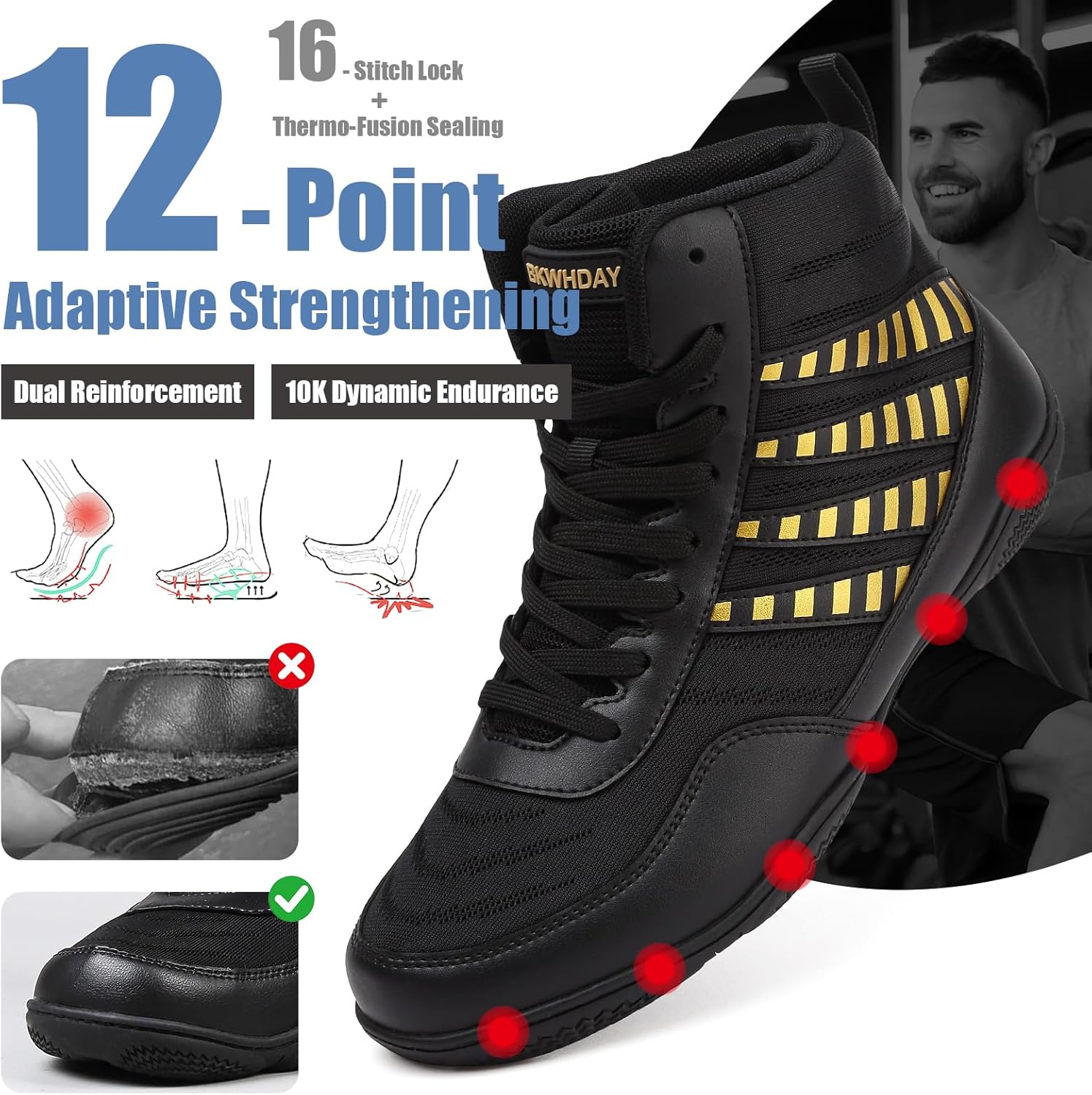 Wrestling Shoes Men Youth Boxing Cross-Training Squats Bodybuilding Lightweight Breathable Non Slip