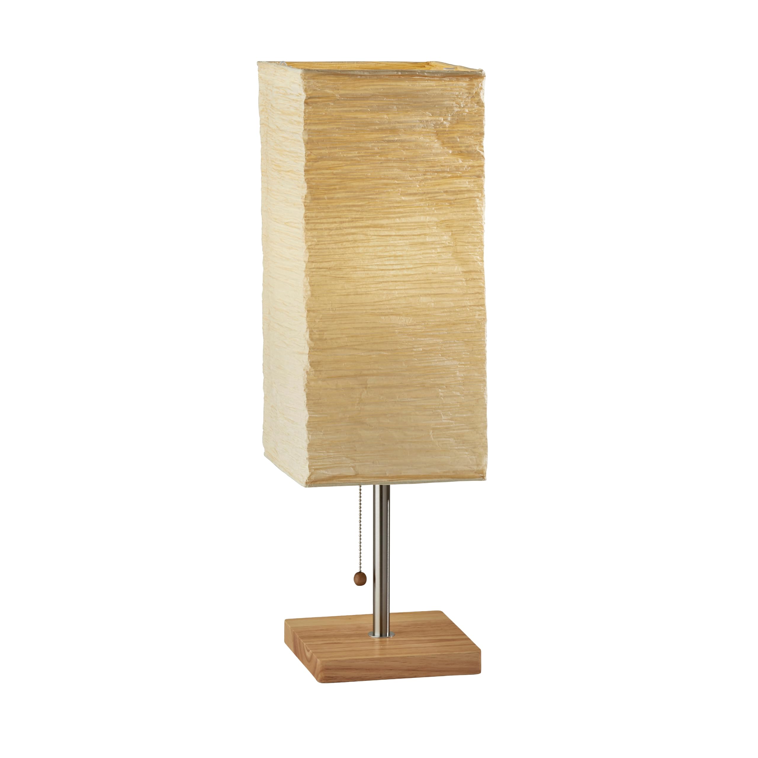 Adesso 8021-12 Dune Table Lamp, 25 in., 100 W Incandescent/ 26W CFL, Natural Rubber Wood/Steel Accents, 1 Table Lamp , White
