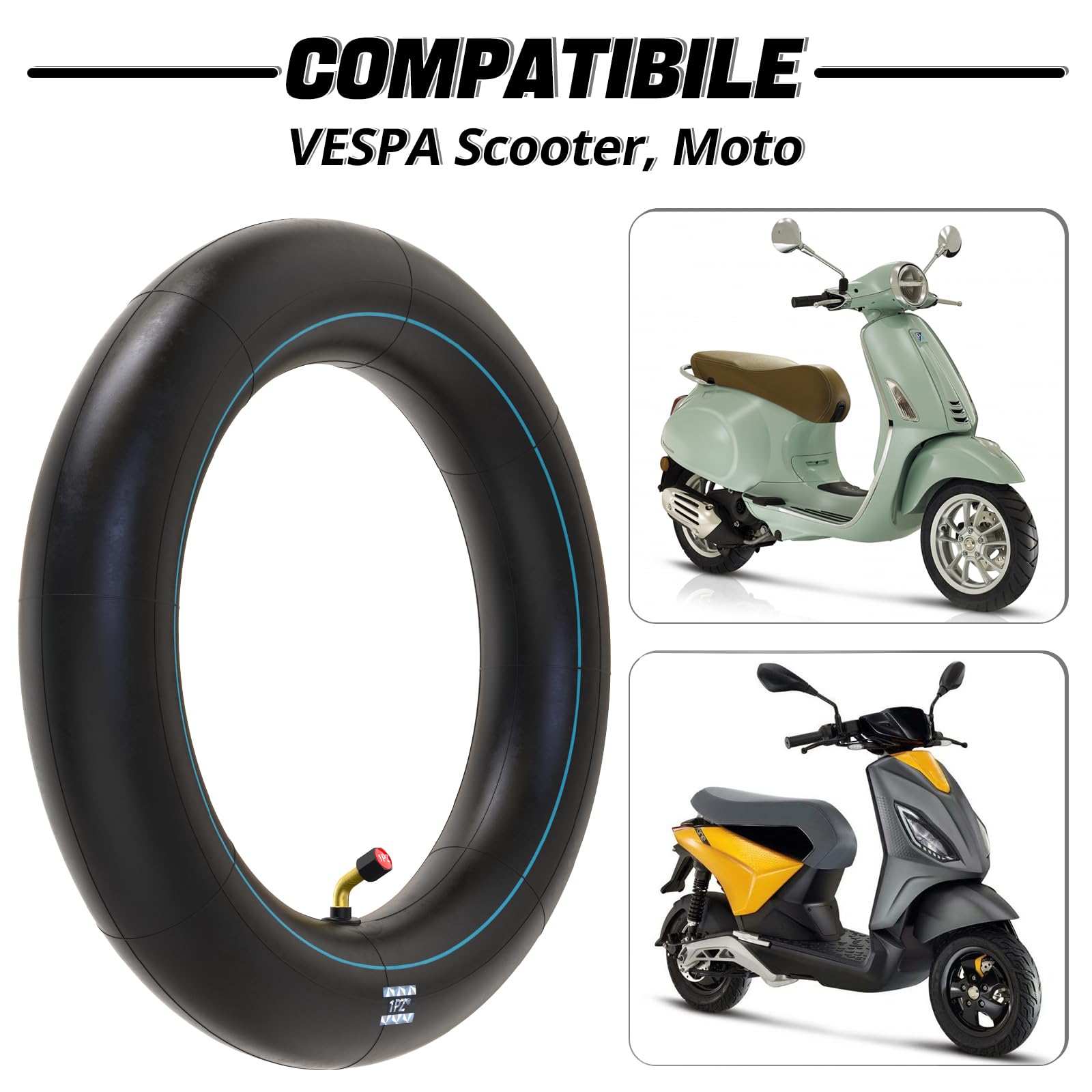 1PZ IT1-3H6 3.00/3.50-10 3.00-10 3.50-10 Camera D'Aria Pneumatico con leva per pneumatici Valvola Piegata Sostituzione per Lambretta LI/SX/TV/Special Lambretta J 50 100 125 Special/Deluxe PER VESPA 50