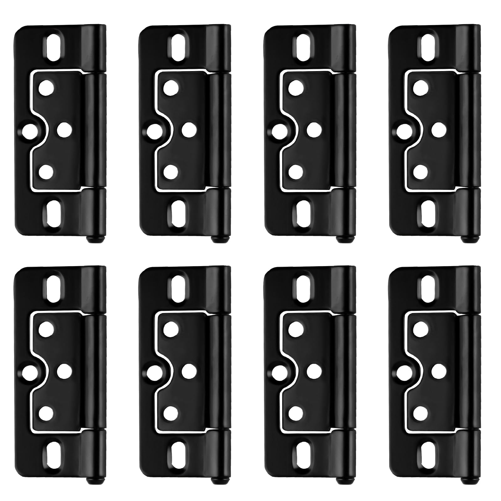 PULIANGLIU 8 Pcs Black Door Hinges 3 Inch x 1.4 Inch, Non Mortise Hinges