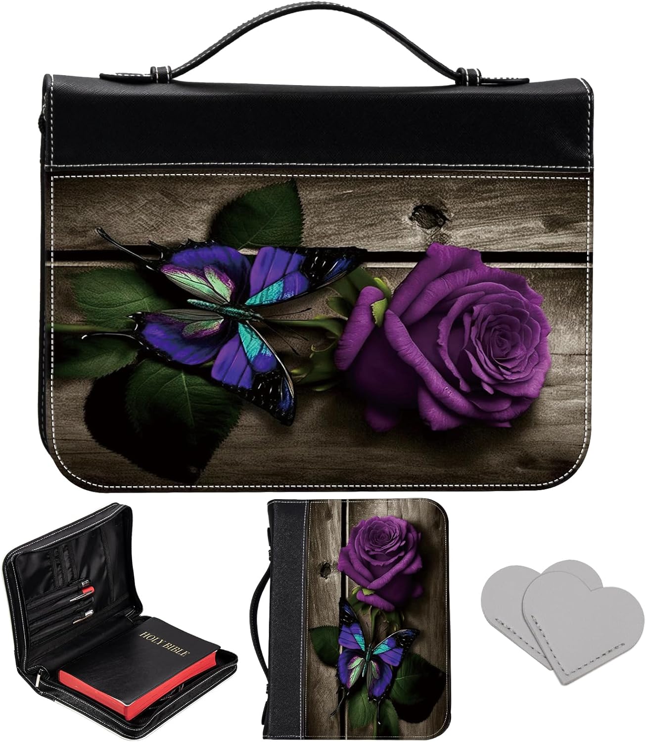 CGFGHHUY Bible Holder Case for Women PU Leather Bible Case Bag with Handle and