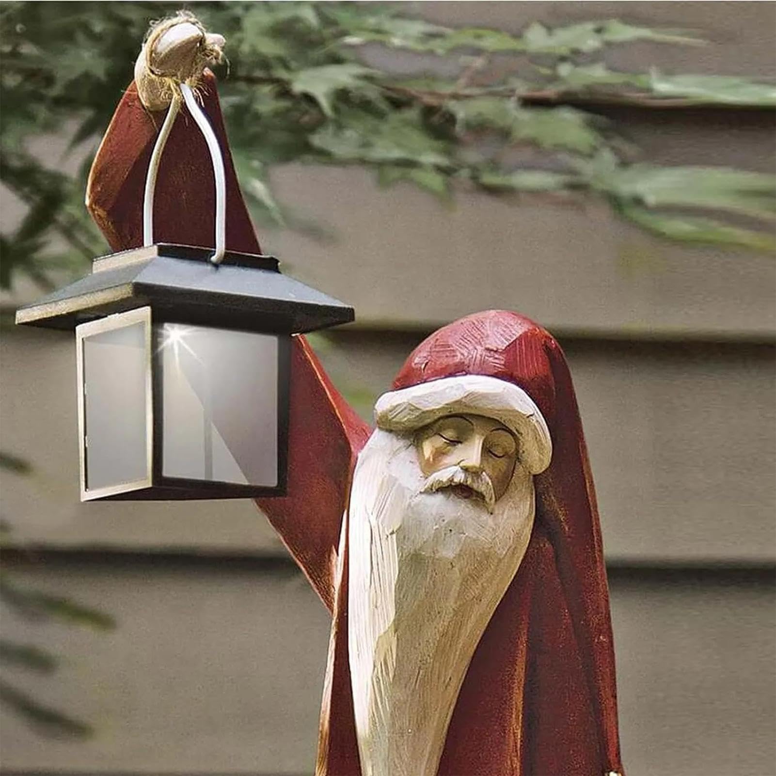 Babbo Natale e pupazzo di neve, decorazioni natalizie, scultura di Babbo