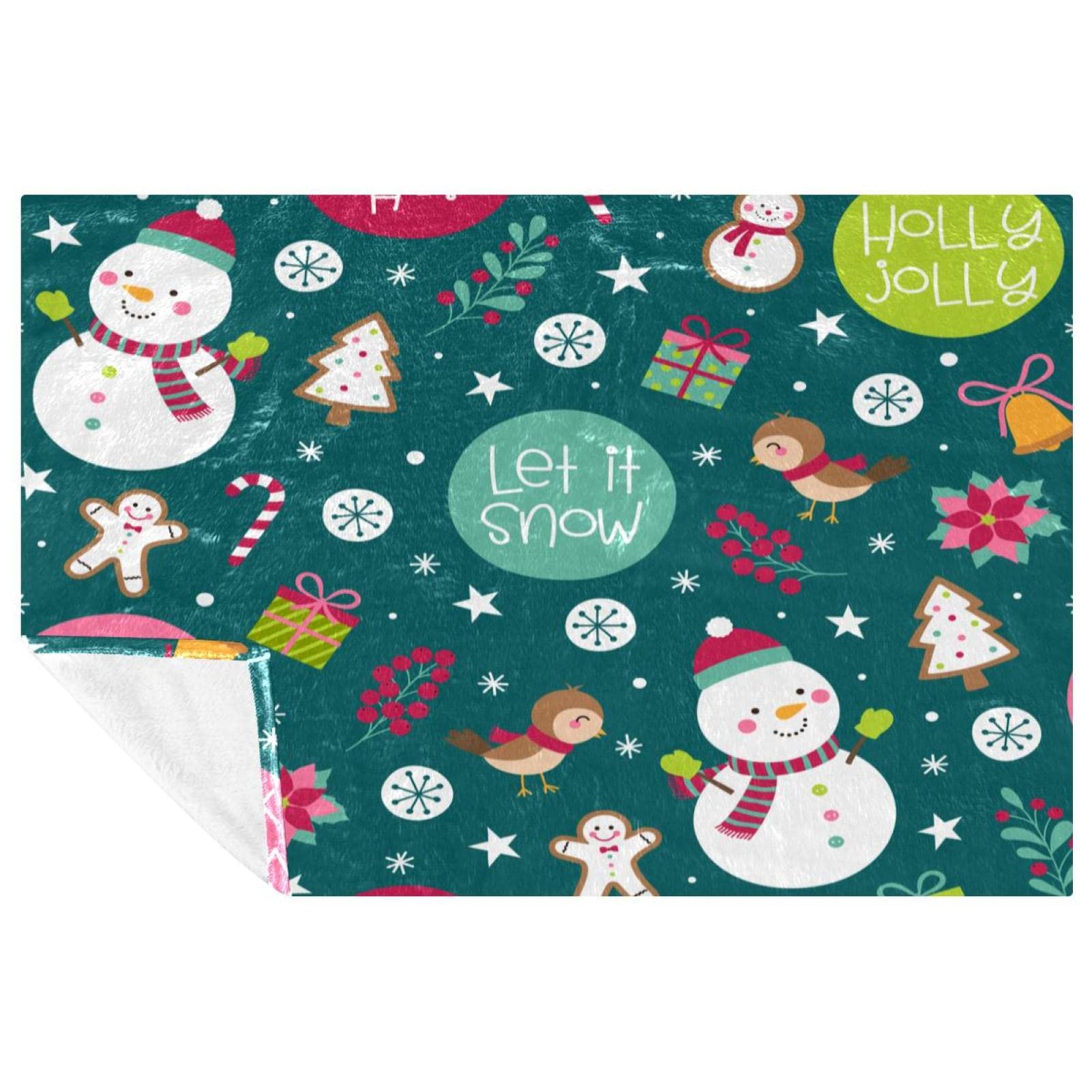 Couverture chaude haut de gamme sans couture à motif flocons 150x100 cm