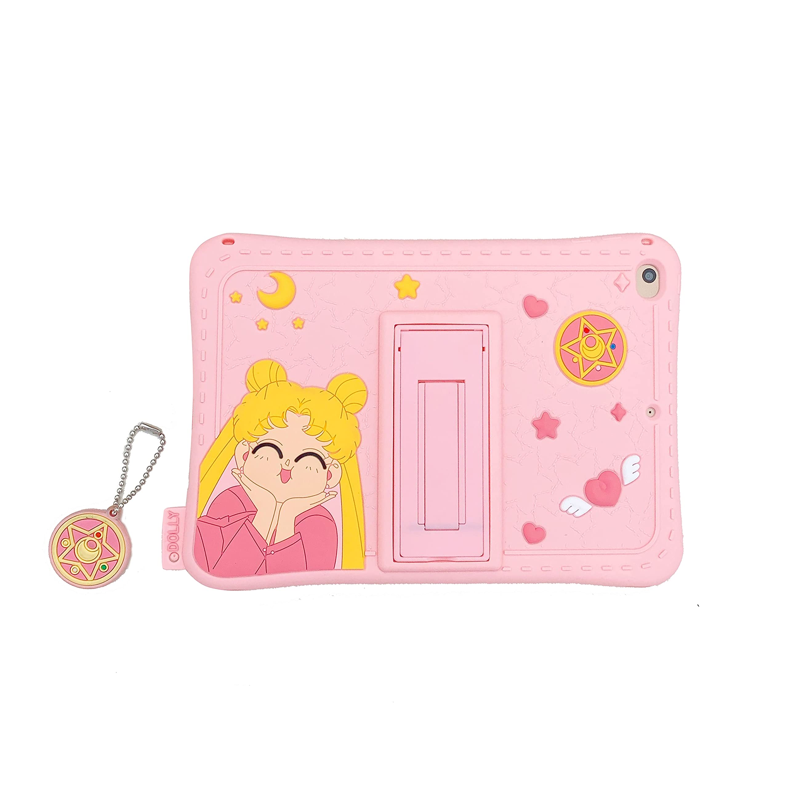 Case for iPad Mini 4 5 Case - Sailor Moon Cute Cartoon Case with Fold Stand Ultra Soft Slim Silica Shockproof Cover for Girls Boys Children