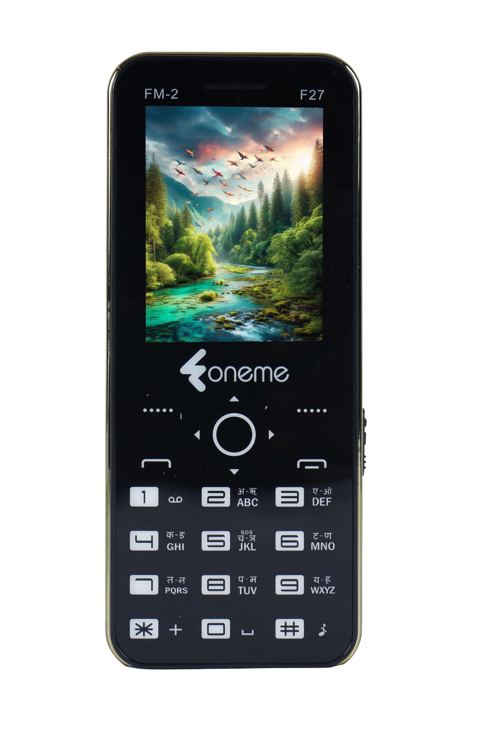 foneme latest f27 pro sleek & stylish dual sim |keypad mobile| with 2.4" big display |sleek design|bt dialer| voice changer |auto call recording|long lasting battery|camera|feature phone| gold