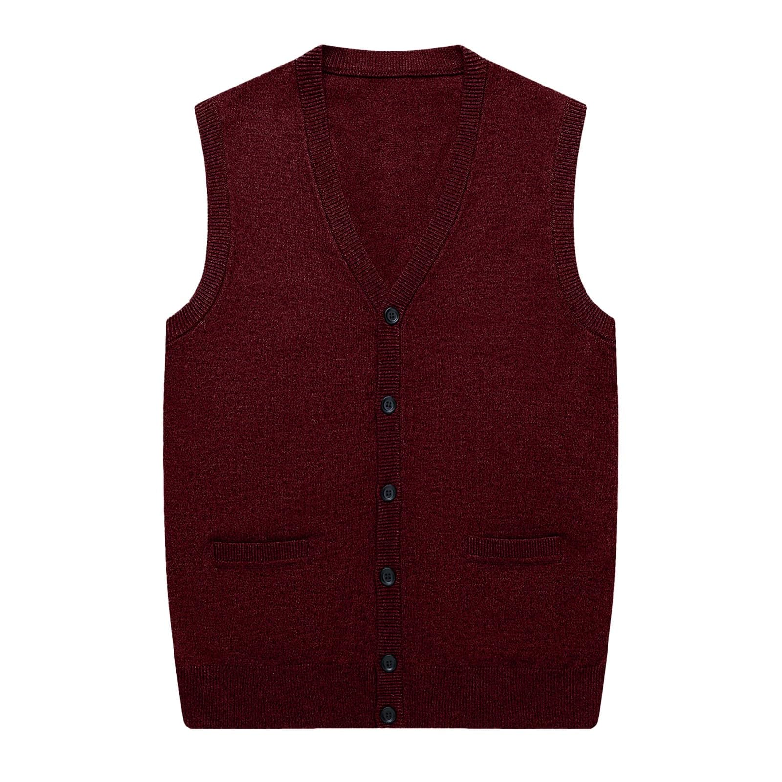 Chaleco de punto sin mangas para hombre, chaleco de 3 botones para hombre, chaleco de punto ajustado, chaleco casual para caballero, cárdigan de punto con cuello en V, chaleco de lana cómodo