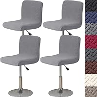 Vista 9 de HFCNMY Fundas para taburetes de bar con respaldos, paquete de 2 fundas elásticas para taburetes de bar, fundas de taburete de bar jacquard, fundas