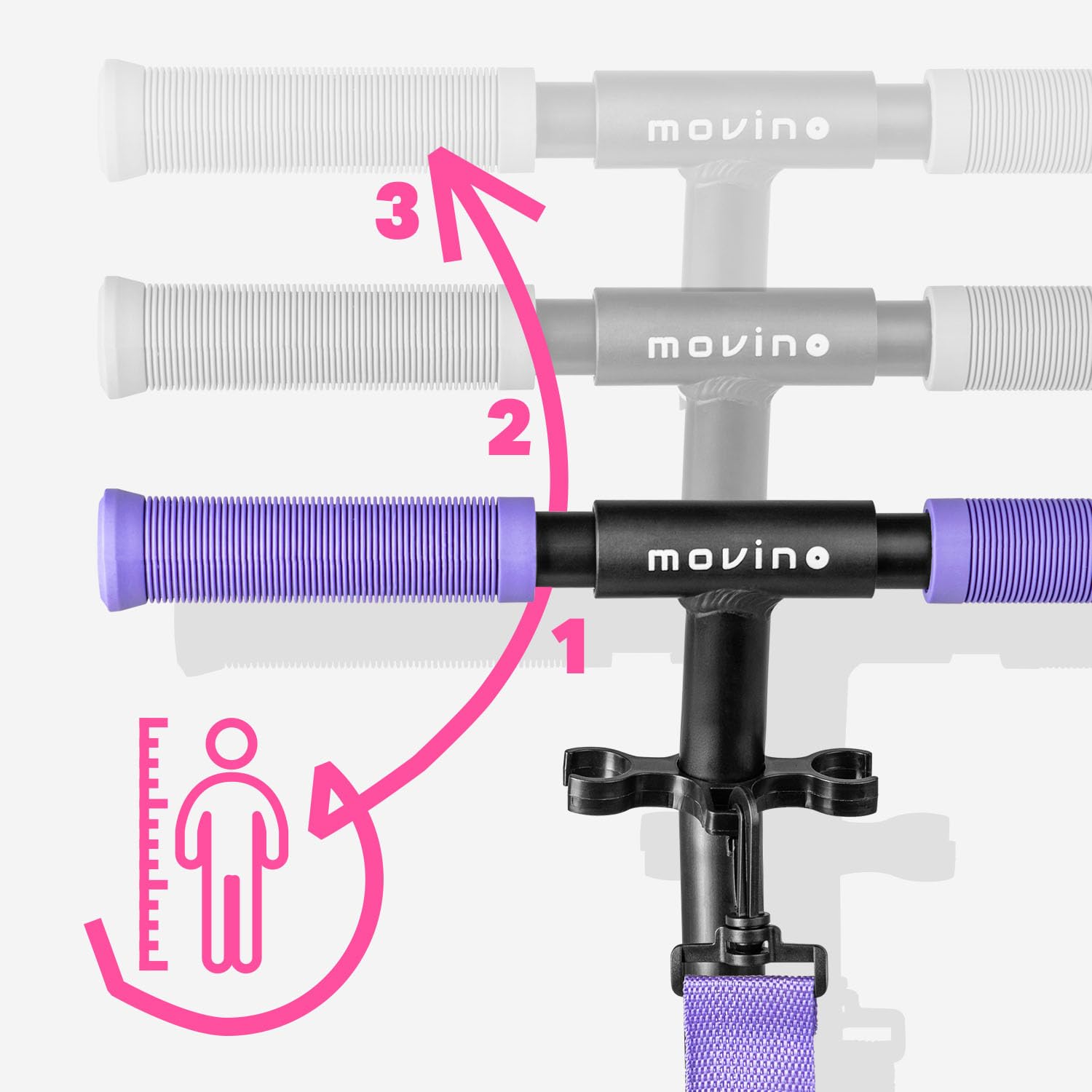 Movino Infinity Scooter Plegable Ruedas 200 mm Portabotellas Correa Transporte