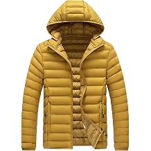 Men's Winter Down Coats Thicken Warm Puffer Jacket Lightweight Windproof Padded Coat Overcoat with Hooded