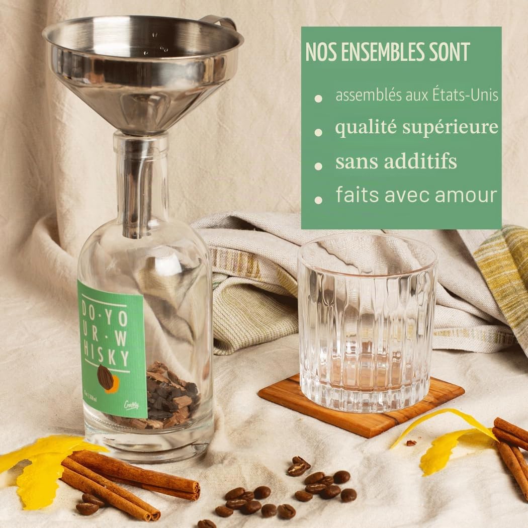 Kit D'infusion pour Whisky par Craftly | Infusions D'agrumes, D'épices Et De Plantes pour Cocktails Maison | Kit Alcool DIY | Cadeau Unique pour Hommes & Femmes | Cadeaux De Noël pour Elle & Lui
