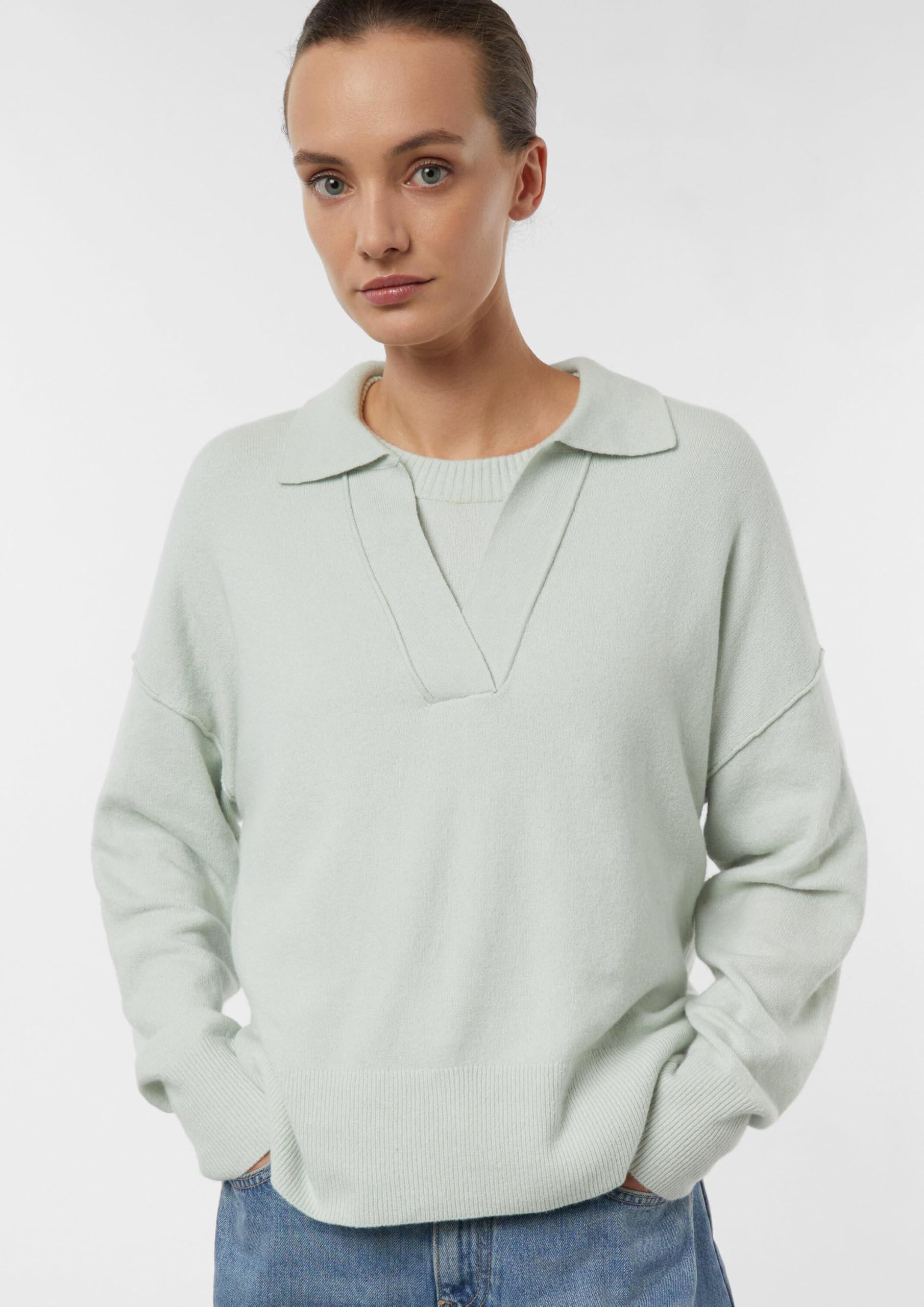 Comma Feinstrickpullover mit Polokragen
