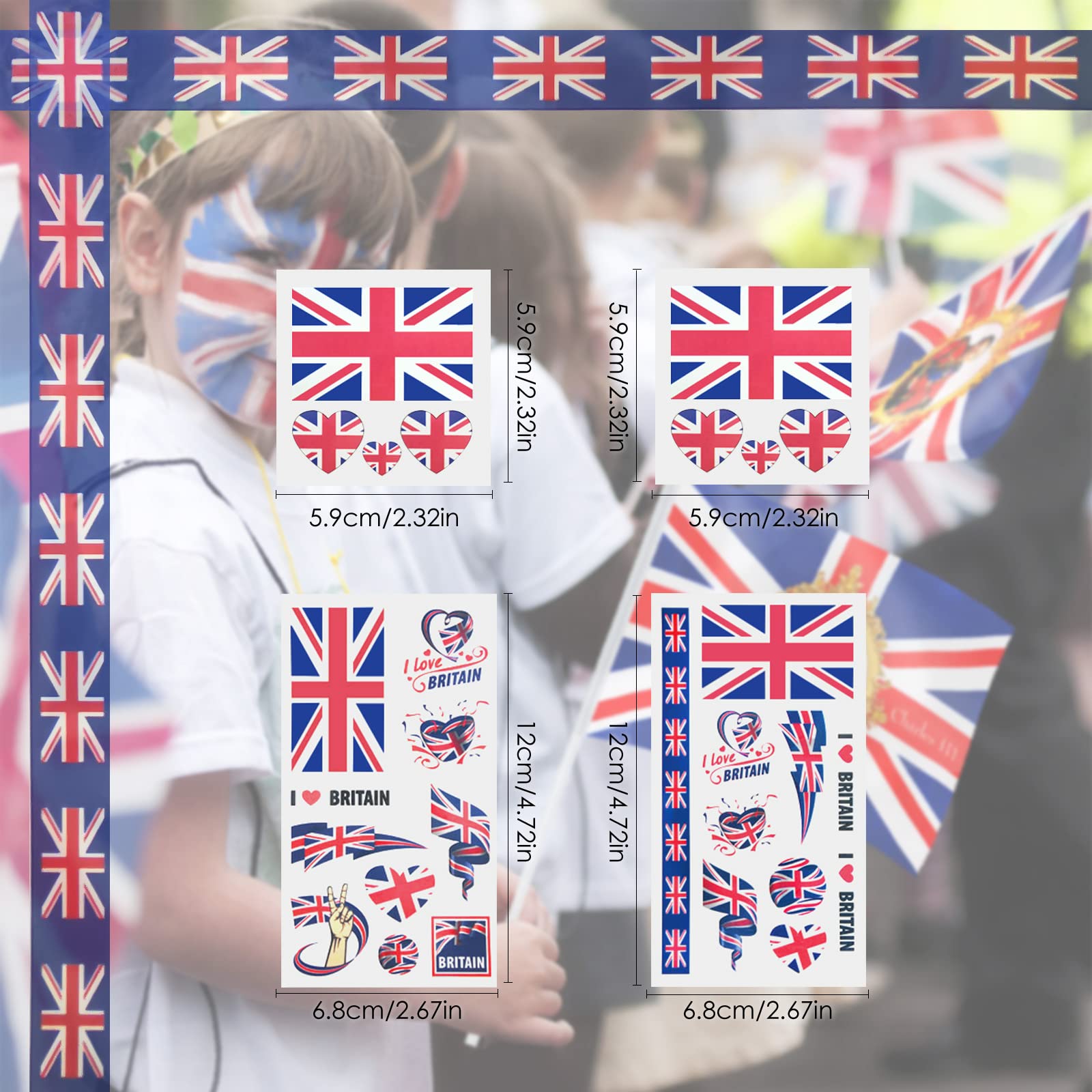 Minilabel 24 Adesivi Bandiera Inglese Croce Di San Giorgio - 50x30 Mm, Etichette Adesive Su Foglio, Permanenti