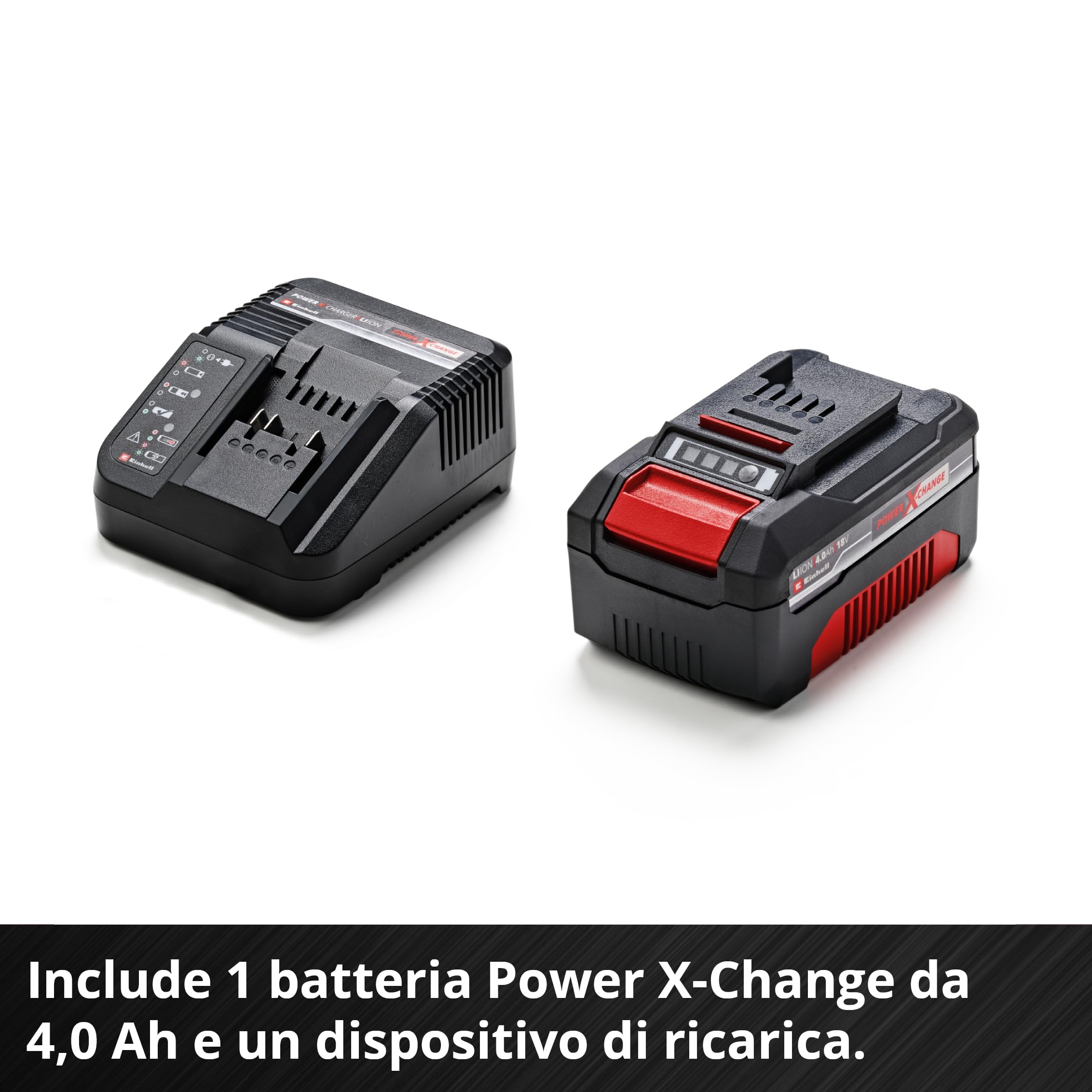Soffiatore universale a batteria Einhell GE-UB 18/250 Li E (1x4.0 Ah) Power X-Change: 18 V, velocità aria 250 km/h, tubo a 3 pezzi e controllo della velocità con display LED. Senza batteria.