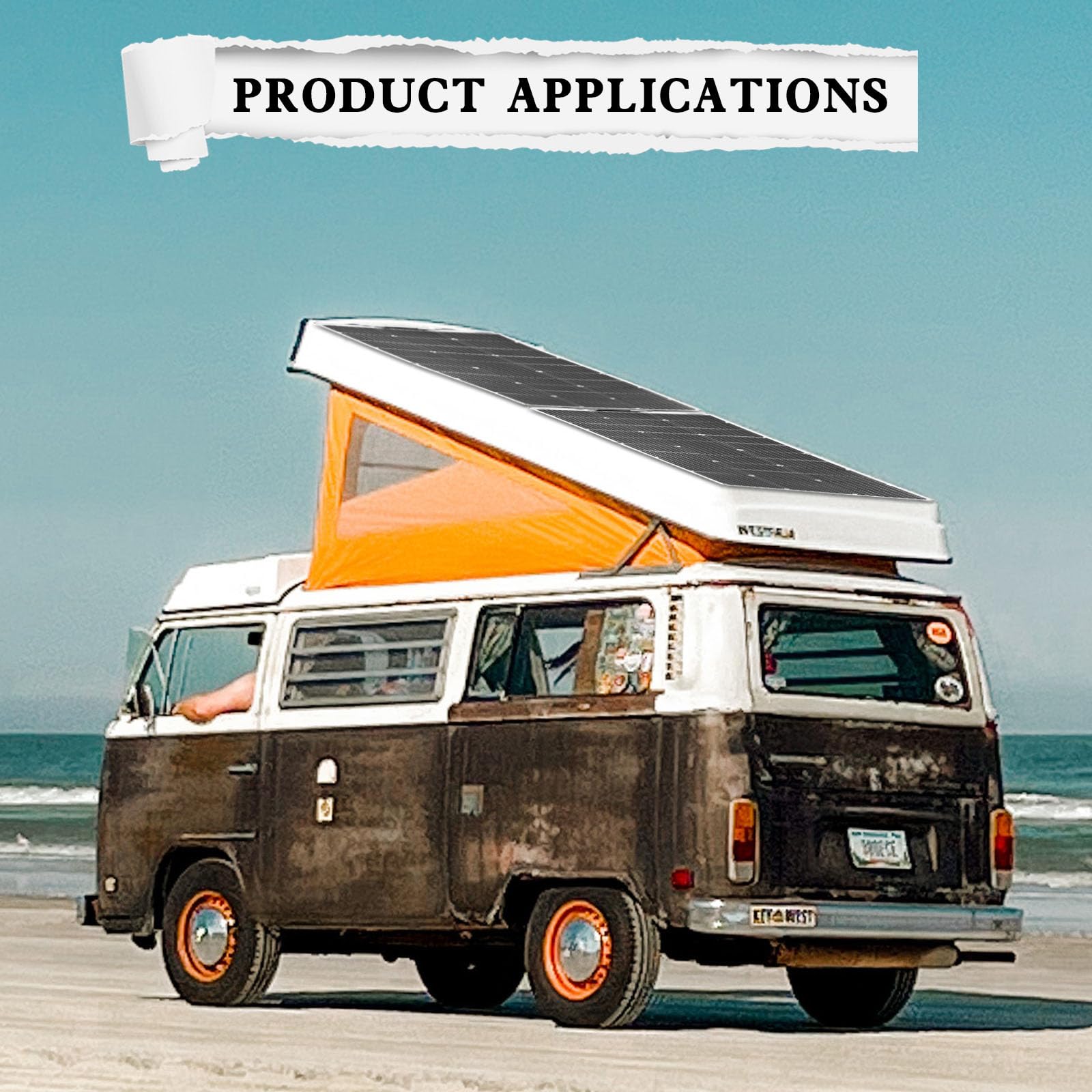 Panel solar monocristalino de 100 W, cargador de panel solar portátil flexible con módulo impermeable de alta eficiencia, para acampar al aire libre, caravana