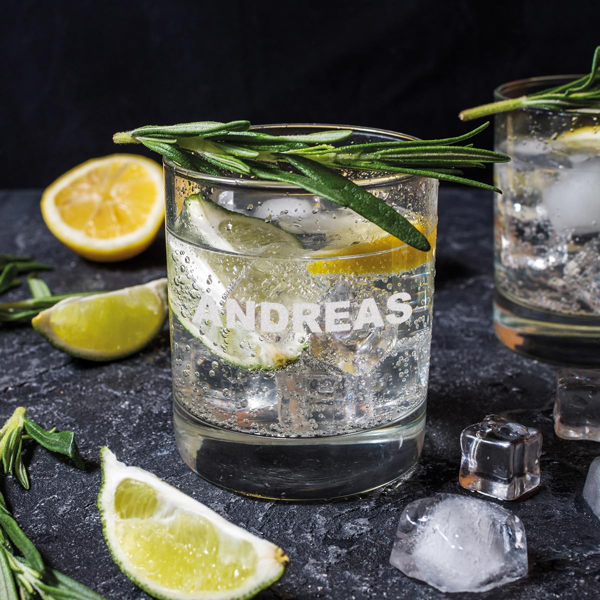 polar-effekt Wasserglas 6er-Set mit Gravur 320 ml - Trinkglas für Cocktails, Drinks, Saft, Wasser - Kristalglas - Saftglas - Weihnachten, Jubiläum Universalgläser
