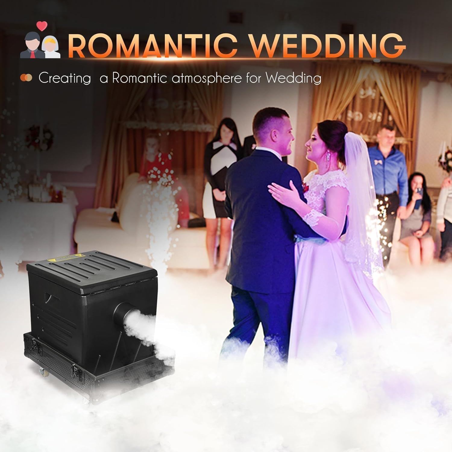 4000W Dry Ice Low Lying Fog Machine Stage Effect Machine for DJ Disco Concert Wedding Party Show (DMX 4000W)