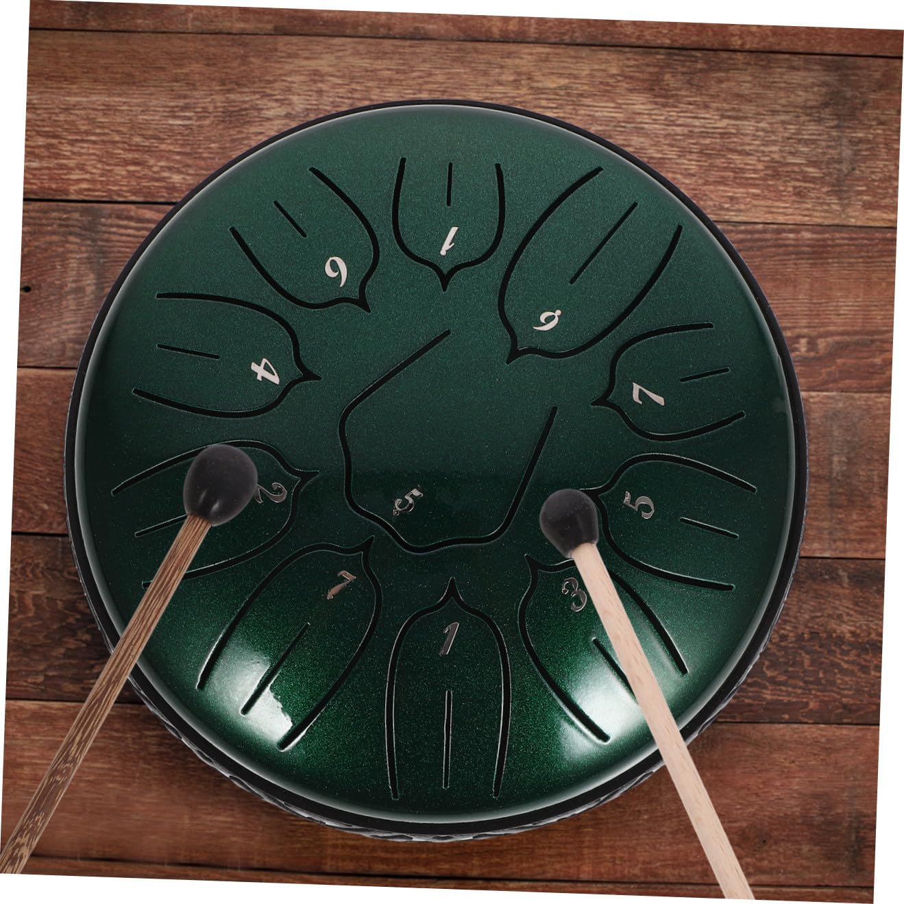 Lingua Steel Tongue Drum Note Verde Smeraldo con Spartiti Inglesi Strumento Percussione Creativo per Meditazione Yoga e Educazione Musicale