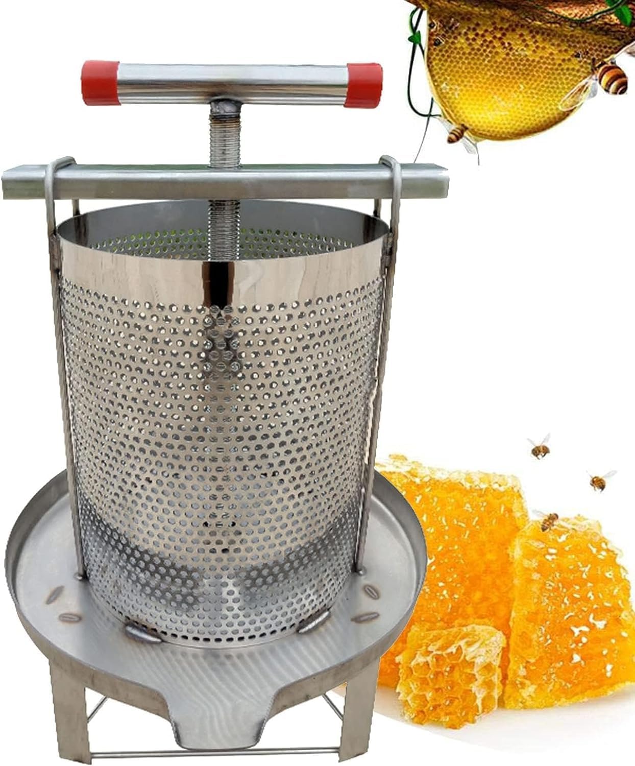 Amazon | JoyeeLii ステンレス製の蜂蜜圧搾機、蜂蜜分離機、養蜂用具