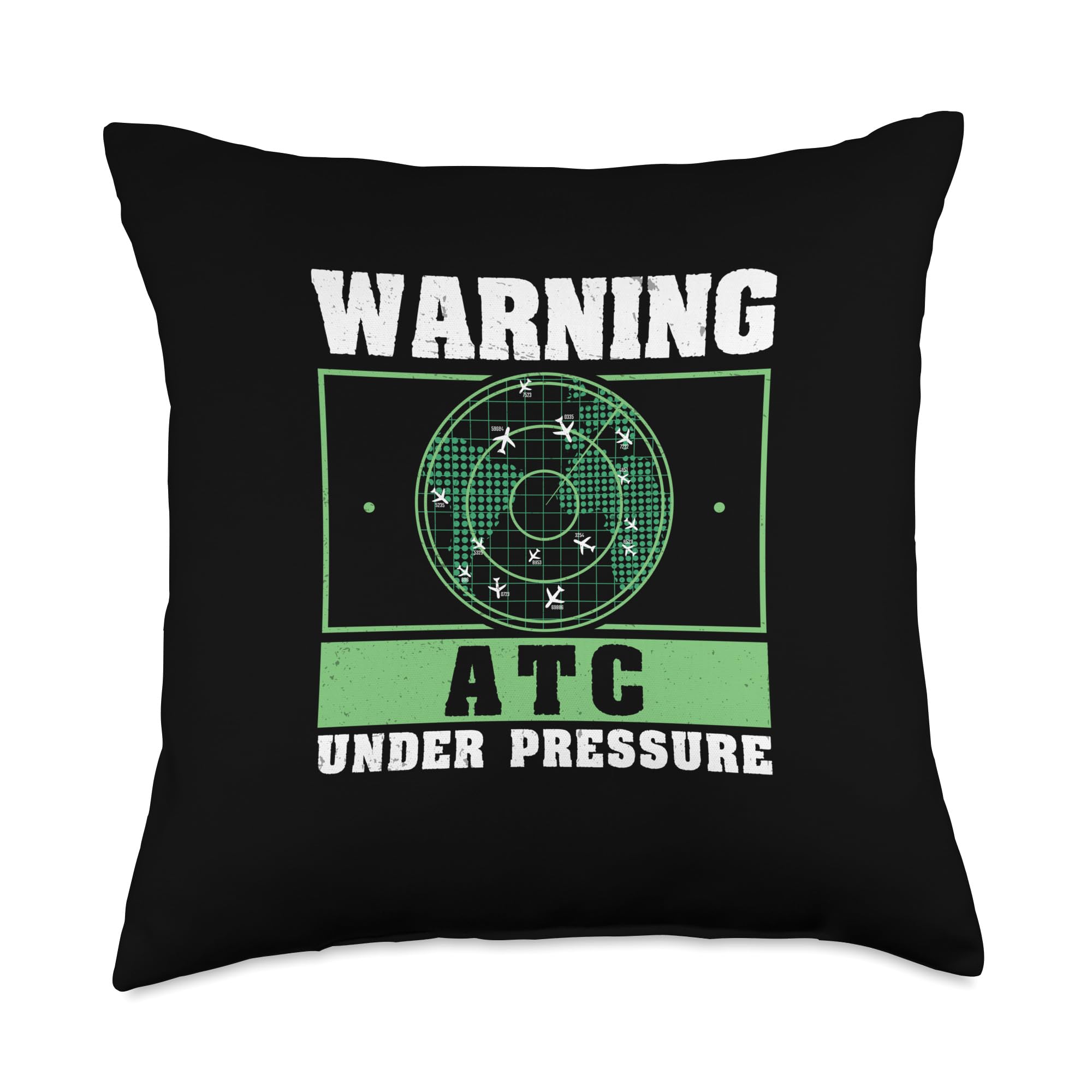 Aaero Skyline Dispatch Funny Air Traffic Controller Humor for Aircraft Dispatchers Throw Pillow, 18x18, Multicolor