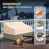 Vista 6 de COSFLY Fundas impermeables para muebles de patio, funda de sofá para exteriores, resistente, se adapta hasta 87 pulgadas de ancho x 37 pulgadas