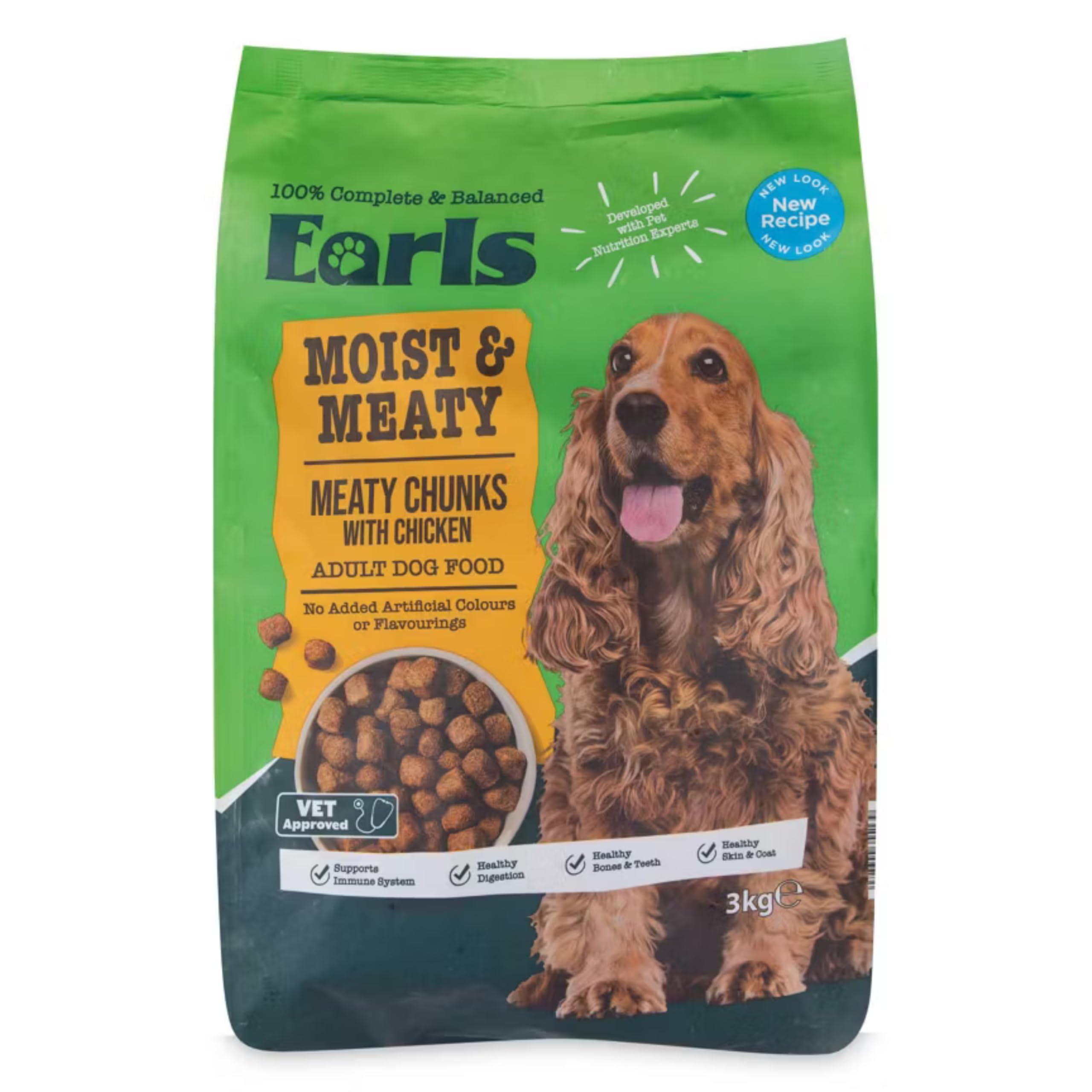 Ark Future Earls Complete Moist & Meaty Dog Food – Meaty Chunks - Adult Dog Food with Vitamins, Prebiotics & Minerals – Supports Digestion, Immunity & Healthy Coat (Chicken)