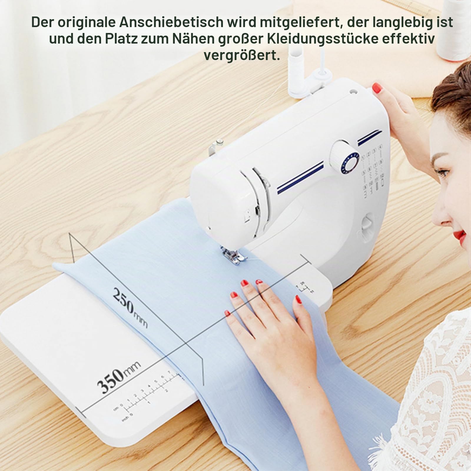 608A Nähmaschine für Näh-Einsteiger & Anfänger, 12 Stichprogrammen, Tragbare Elektrische Nähmaschine mit Verlängerungstisch und Nähzubehör, Einfach zu Bedienen für Erwachsene