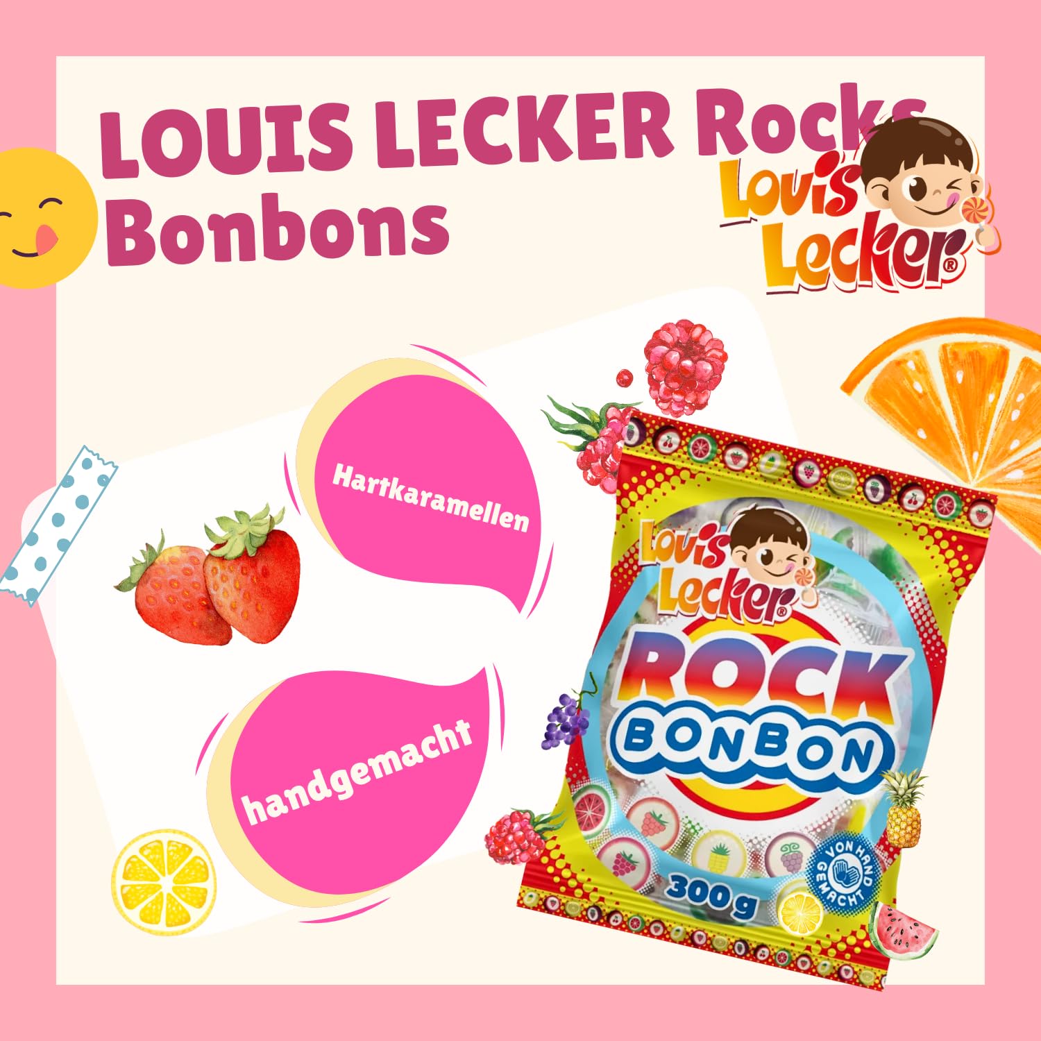 LOUIS LECKER Rocks Bonbons 20 x 300g Handgemachte Hartkaramellen