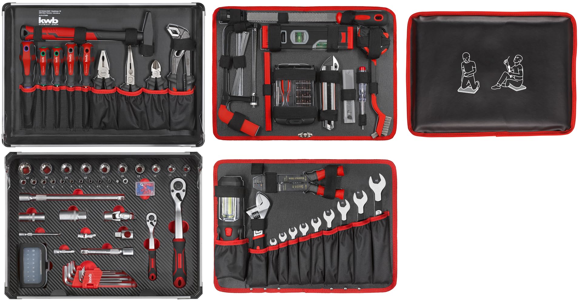 kwb Werkzeugkoffer mit Trolley-Funktion, 175-teilig, gefüllt, Werkzeug im stabilem Aluminiumkoffer, Werkzeugset groß, für Heimwerker, DIYer und Handwerks-Meister, abschließbar inkl. 2 Schlüsseln