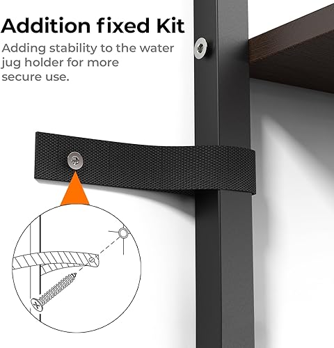 Miniatura 5 de Soporte para jarra de agua de 5 galones con ruedas, dispensador de jarra de agua de 5 galones, soporte de 4 niveles con mesa de madera, soporte para