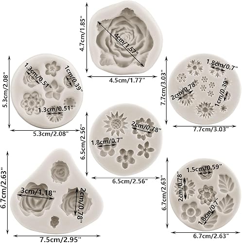 Miniatura 2 de Sijiangmold Moldes de silicona para fondant de flores, diseño de girasol, margarita, crisantemo, mini flores, dulces de silicona para decoración de