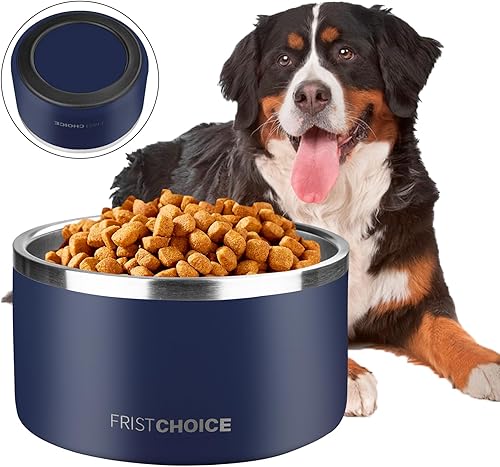 Cuencos de acero inoxidable para perros grandes, cuencos metálicos antideslizantes para agua y alimentos, cuencos de agua fría para perros