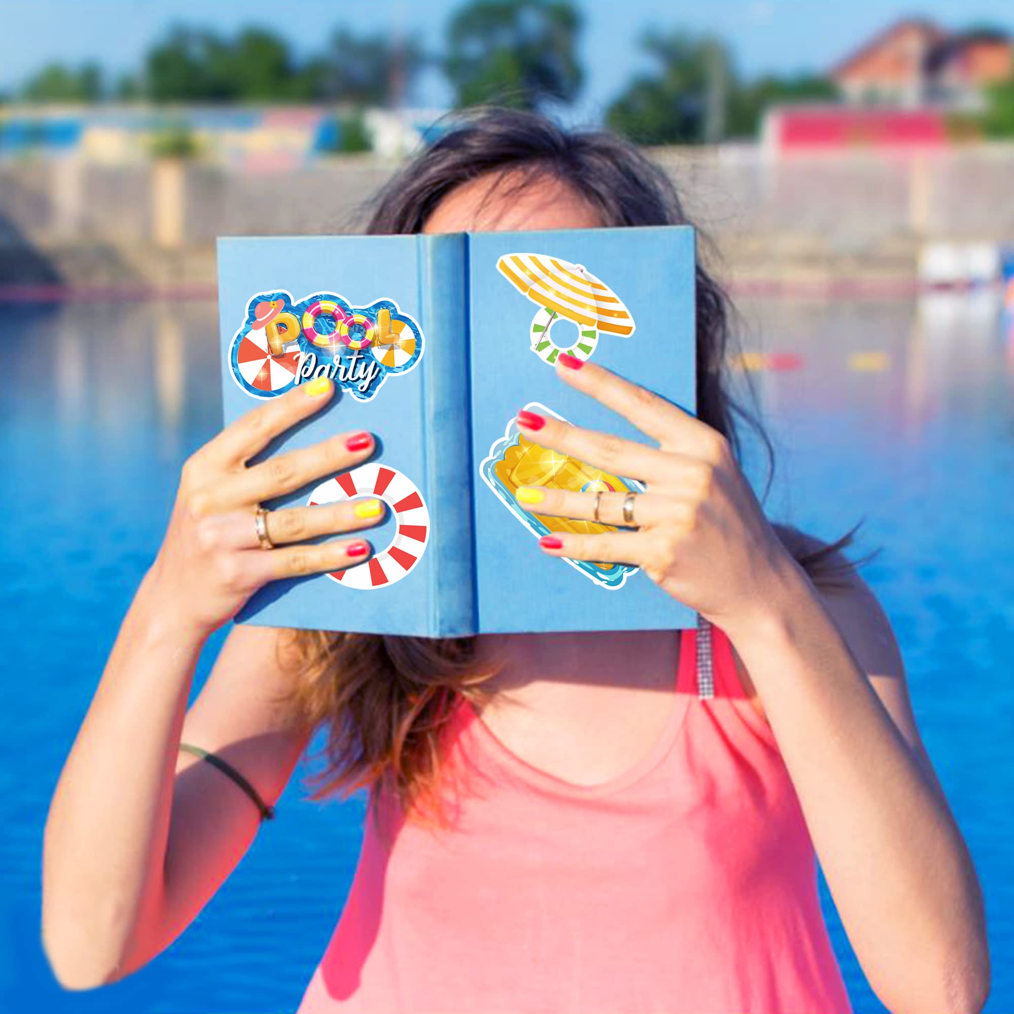 Letnie naklejki na butelki z wodą, bagaże, laptopy, deskorolki, notebooki, samochody, motocykle, rowery (50 szt.) - naklejki plażowe i basenowe