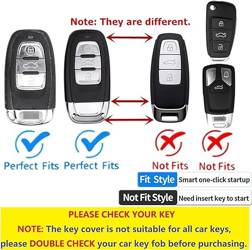 Miniatura 2 de M.JVisun Funda para llavero de fibra de carbono auténtica para Audi A4 A4L A5 A6 A6L A7 A8 Q5 Q8 R8 RS4 RS5 RS6 RS7 S4 S5 S6 S7 S8 SQ5 Smart Car
