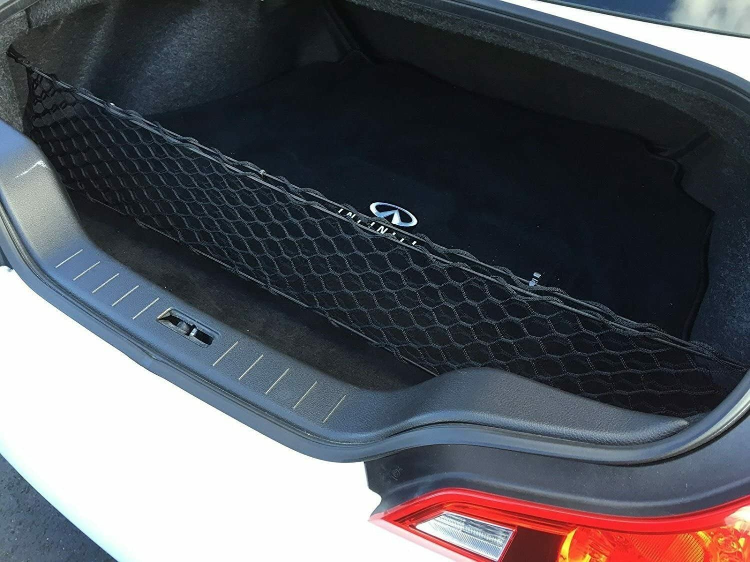 EACCESSORIES EA Rear Trunk Organizer Cargo Net for Infiniti G35 2003-2007 – Envelope Style Cargo Net for Coupe - Premium Mesh Elastic Car Trunk