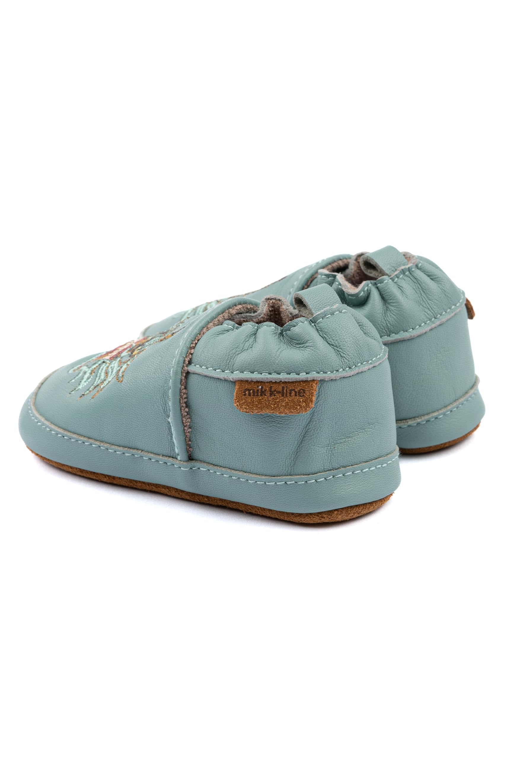 Mikk-line Zapatos de bebé para gatear – Zapatos de piel suave con suela de ante antideslizante – Pantuflas estampadas con estampado animal y forro de lino para niños y niñas – Perfecto para 0 – 48