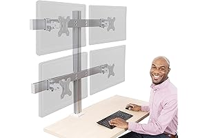 Stand Steady - Four Monitor Mount Desk Setup