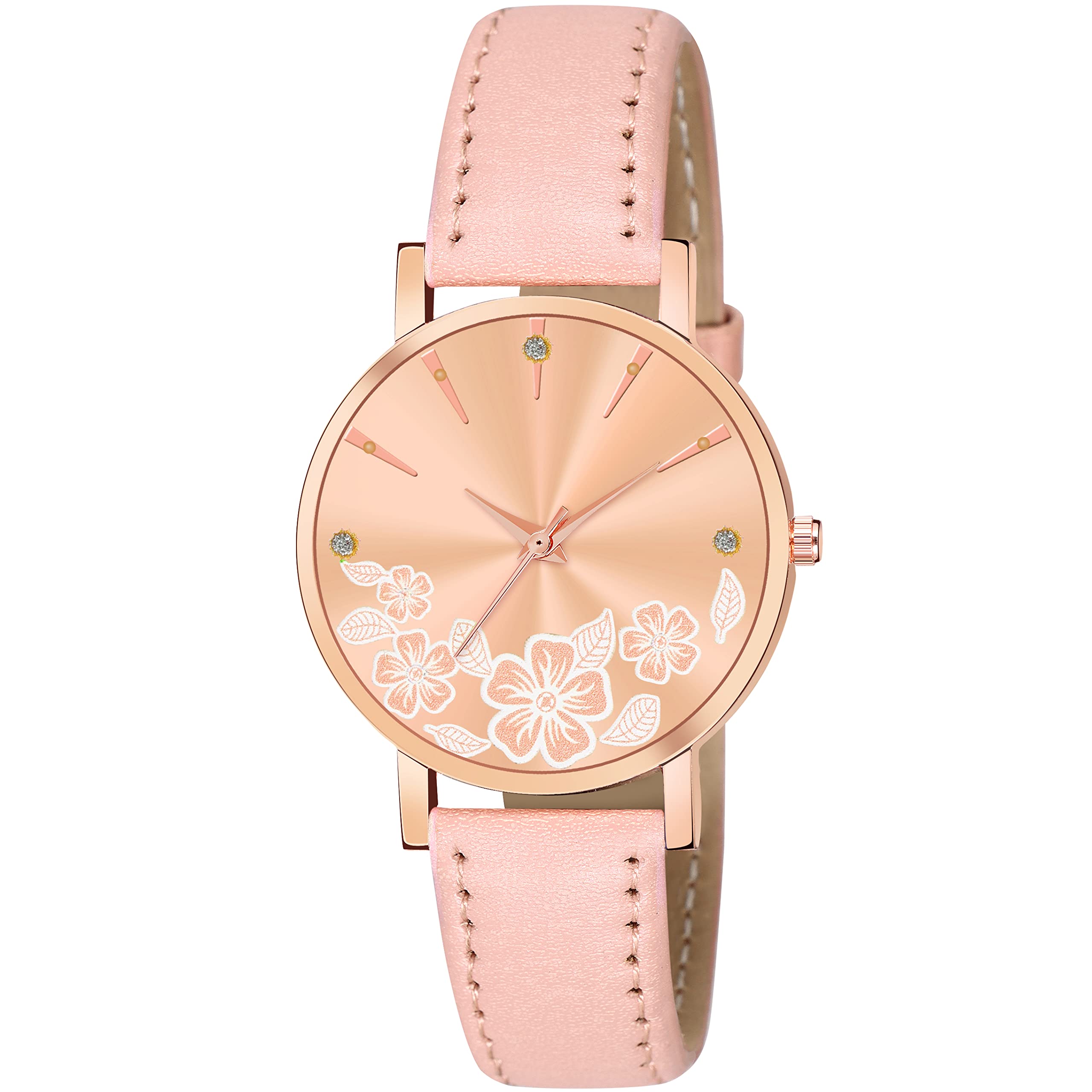 Acnos Leather Premium Analog Women Watch (Lightpink Dial Lightpink Colored Strap), Rose Gold Band (B0C2QBMNY5) Amazon Price History, Amazon Price Tracker