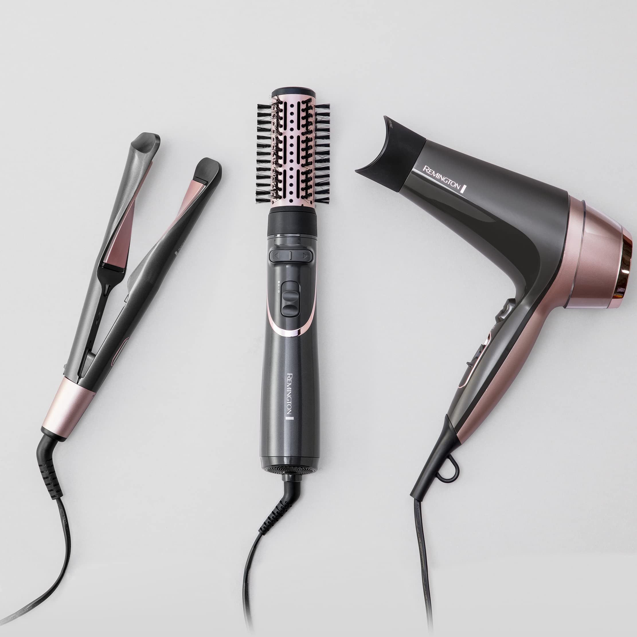 Remington Sèche-cheveux Ionique [Multifonction: boucle, ondule, lisse] Curl&Straight (2200W, 3 températures/ 2 vitesses, concentrateur incurvé unique, brosse à coiffer 45mm, accessoires) D5707