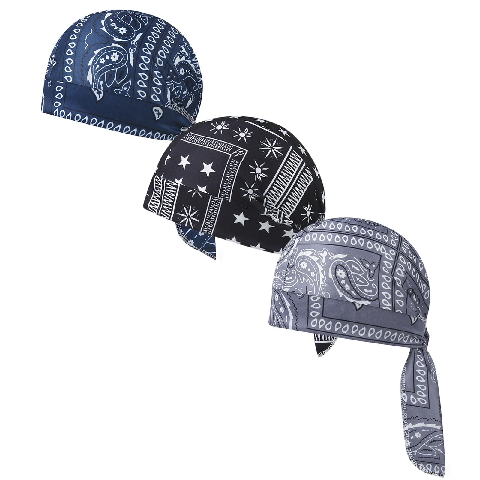 OLYGEE Paisley Cooling Headscarf Cap, Lightweight Sweat Wicking Bandana, Motorcycle Helmet Liner Skull Cap for Men Women (O)