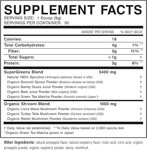 Miniatura 7 de Myogenix MyoVite SuperGreens - Suplemento diario en polvo de verduras - Mejora la digestión, fortalece la inmunidad y mejora la alcalinidad -