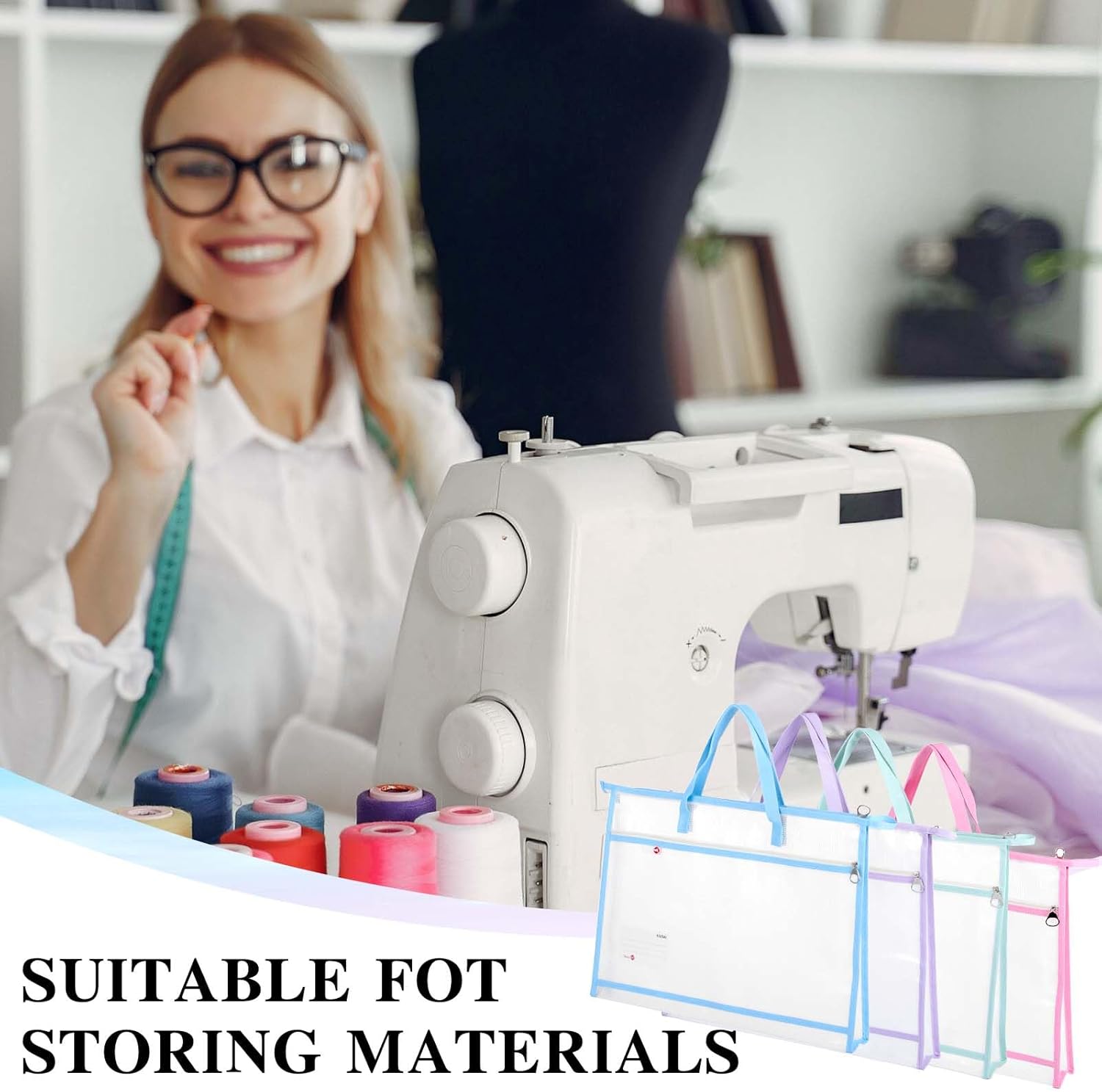 4 Pcs A3 Project Bag for Quilting Craft Storage for Quilters Clear Mesh Design Art Supply Bag Artwork Storage Organize for Artworks Charts and Teaching Material Multipurpose