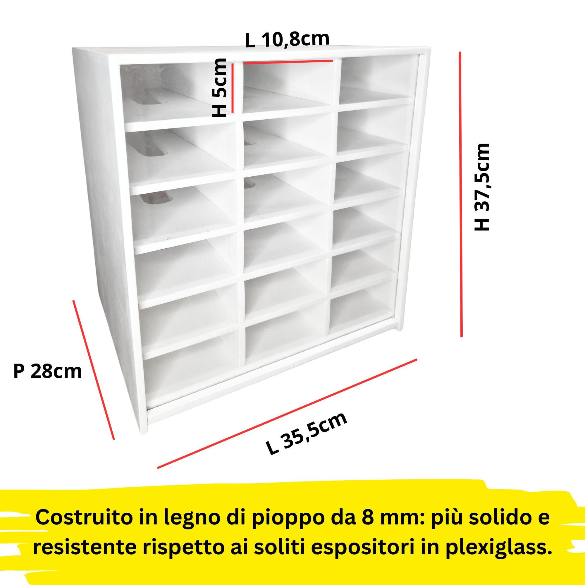 Generico Espositore Porta Gratta e Vinci da Banco in Legno – 18 Scomparti, Robusto e Professionale per Tabaccheria