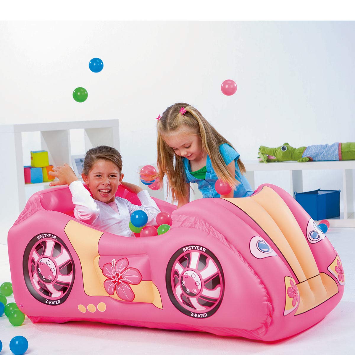 Bestway 52159 - Bällebad Rennauto 119x79x51cm mit 50 Spielbällen
