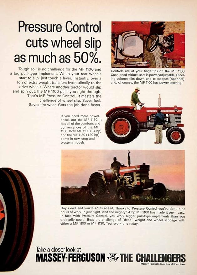 1968 Ad Massey Ferguson Mf 1100 Tractor Farming Machinery Agriculture Equipment Original Print Ad Amazon Co Uk Home Kitchen