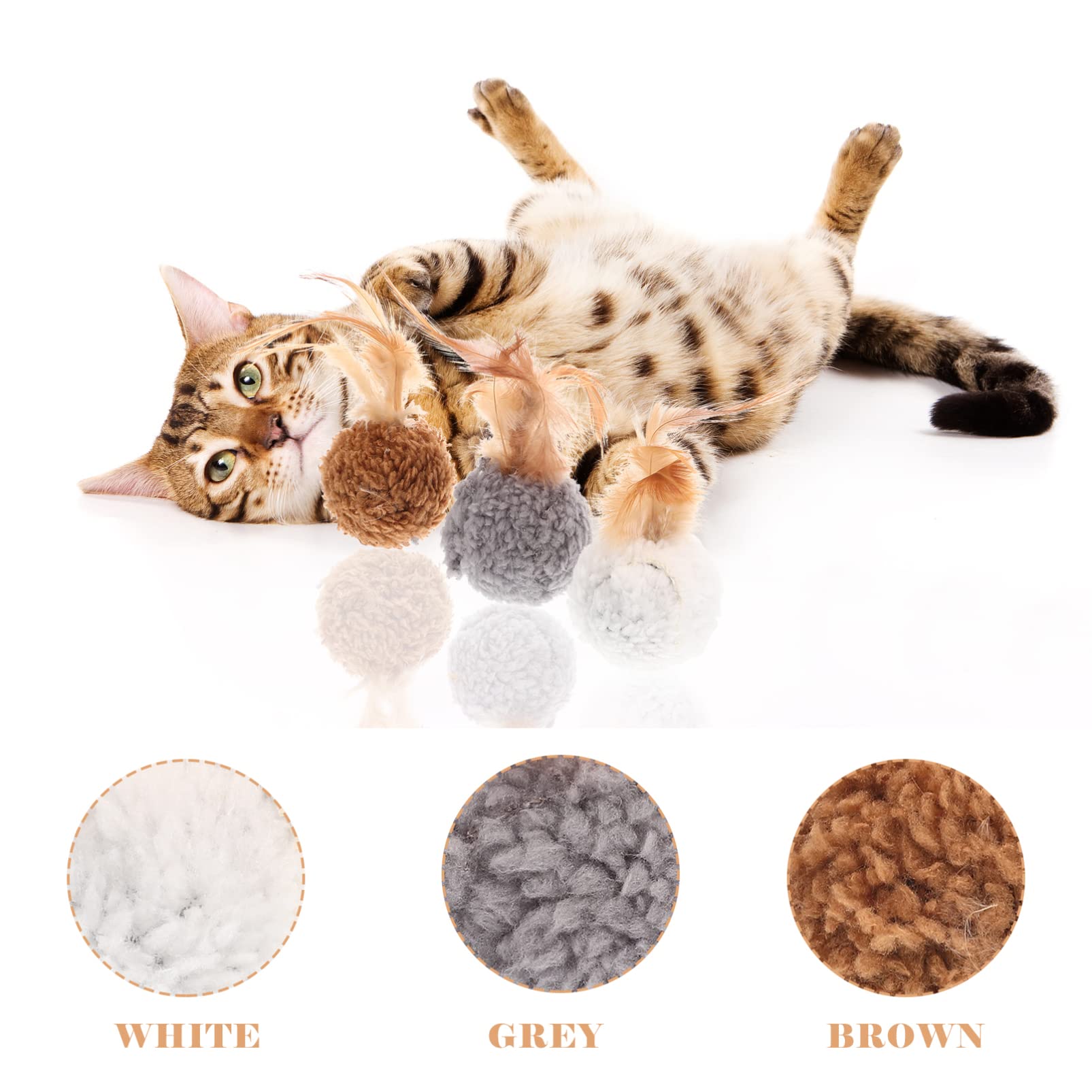 Kisangel 45piezas Juguete Interactivo para Gatos De De Juguete De Peluche y Cascabeles Estimula La Curiosidad y Diversión De Tu Gatito