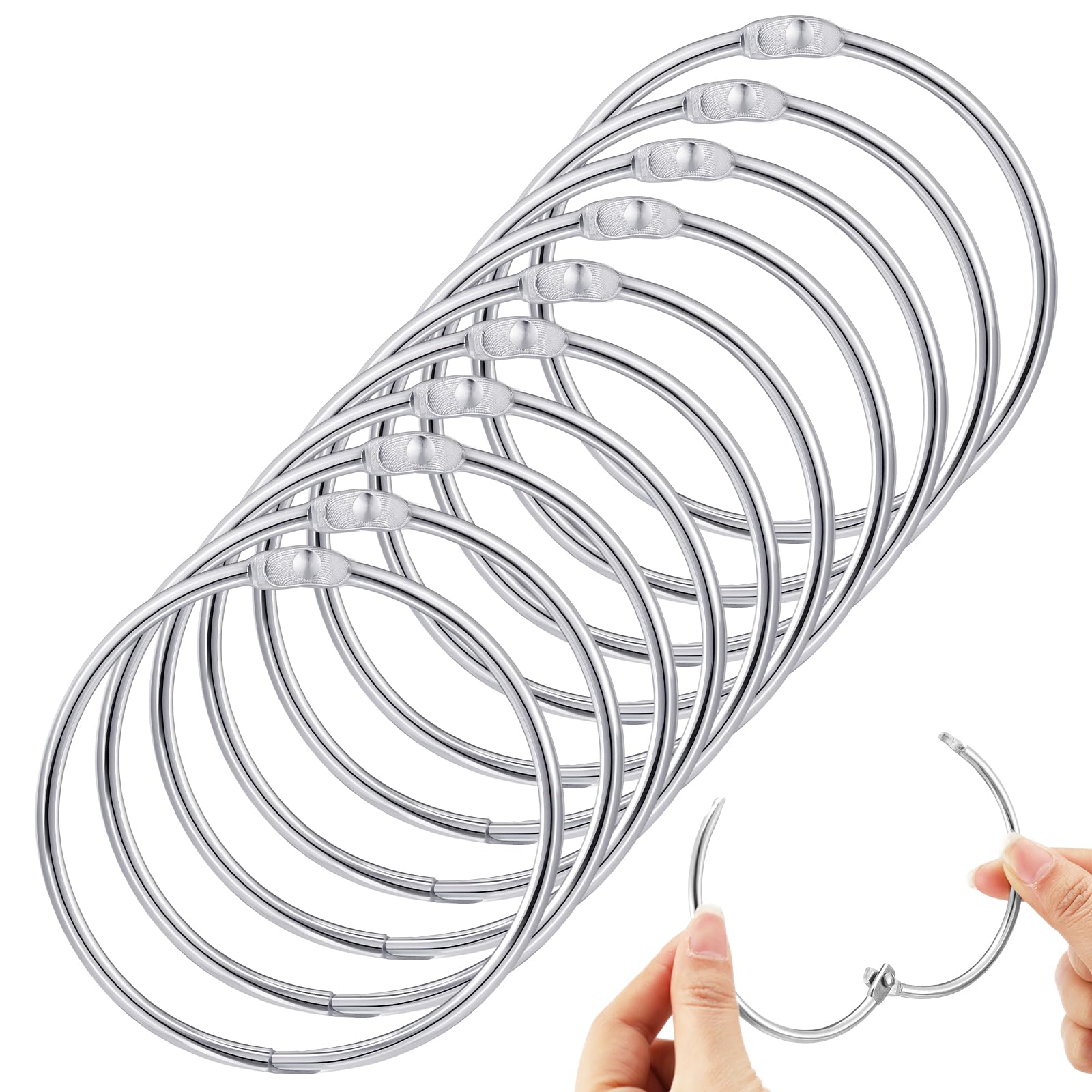 MorningRo 10 Pack 3 Inch Binder Rings Extra Large Loose Leaf Binder Rings