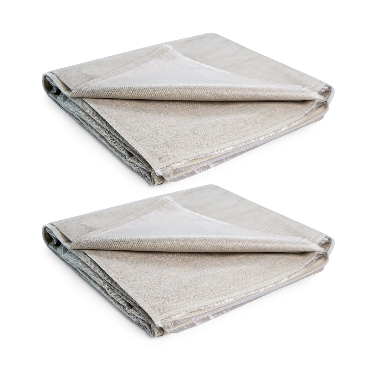 Pack of 2 Laminated Cotton Dust Sheet for Decorating Polythene Backed, Laminated Sheets (6'x3'), Pack of 2 (6x3 ft)