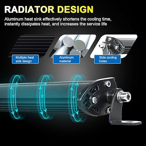 Miniatura 4 de Willpower Barra de luz LED, haz de inundación de 13 pulgadas de 60 W, luz antiniebla de conducción, luces LED todoterreno, barra de luz LED súper